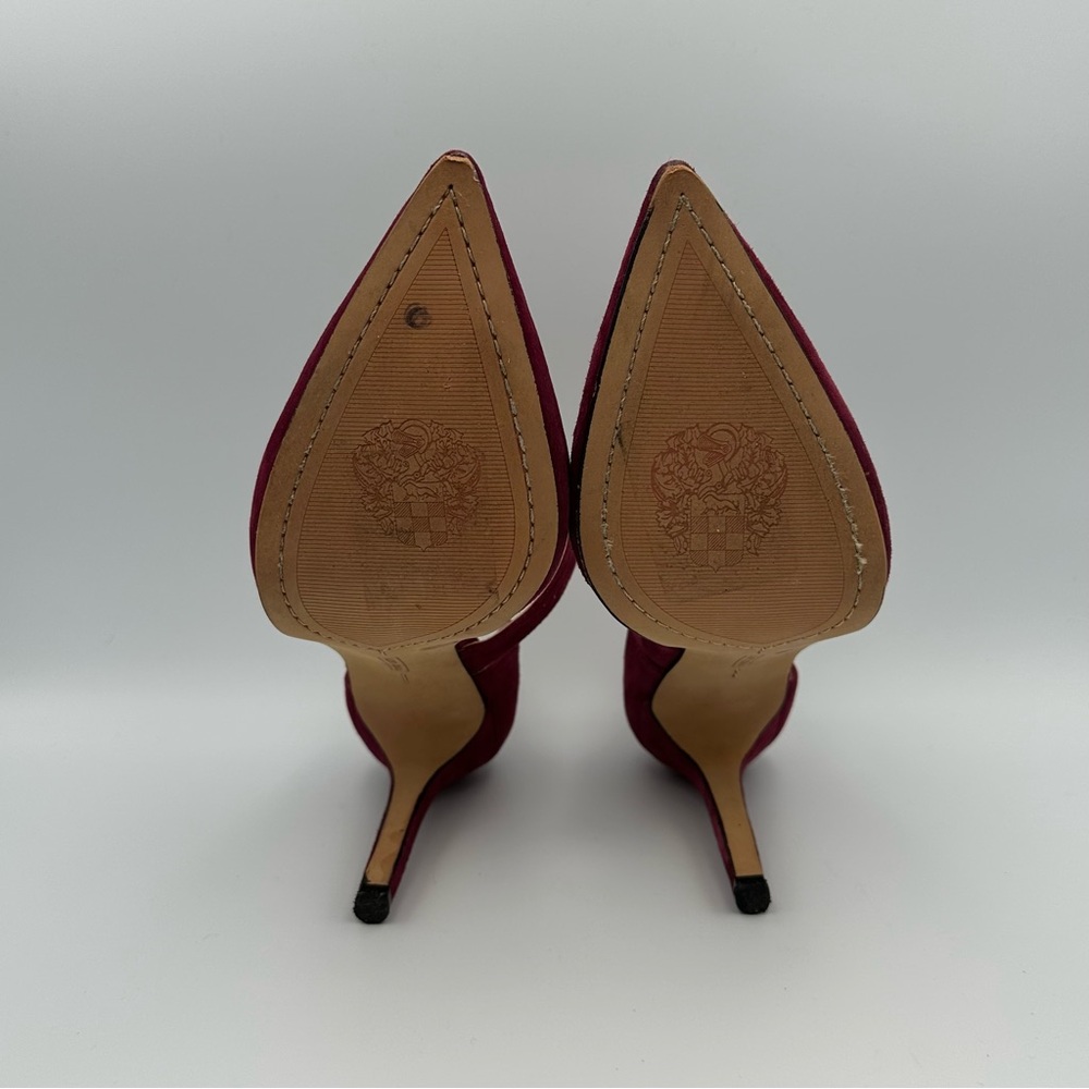 Vincent Camuto VC-Charlotte Women’s Size 9 US Red Suede Ankle-Strap Heels Shoes - Picture 9 of 11